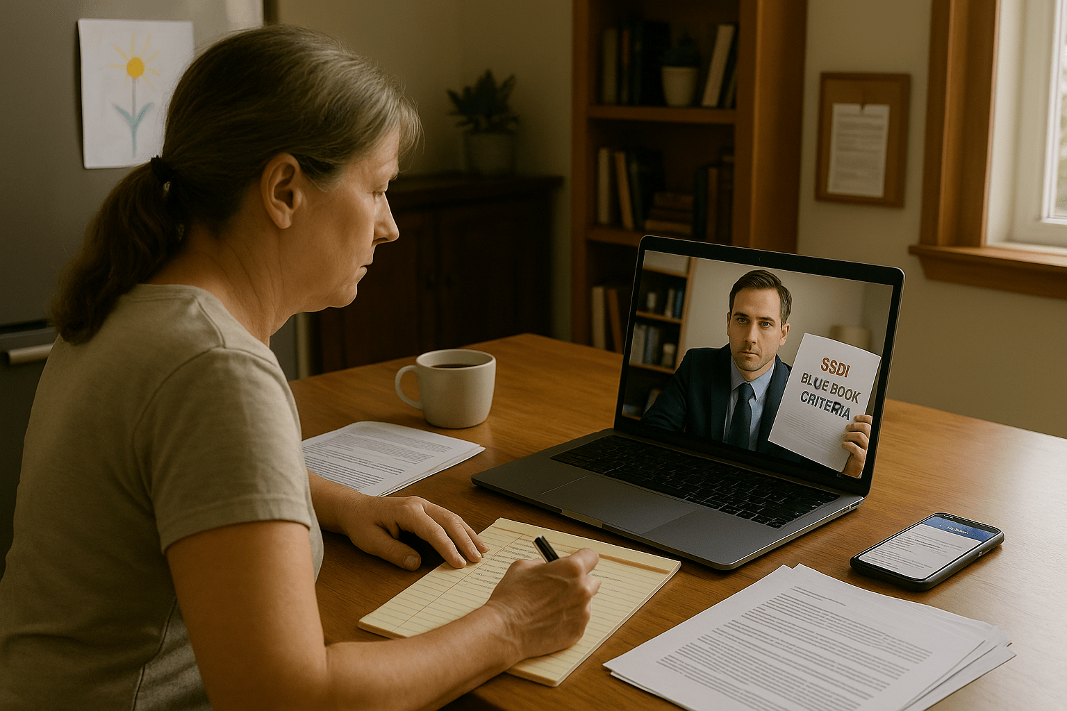 SSDI Applicant Consulting with Disability Attorney via Video Call