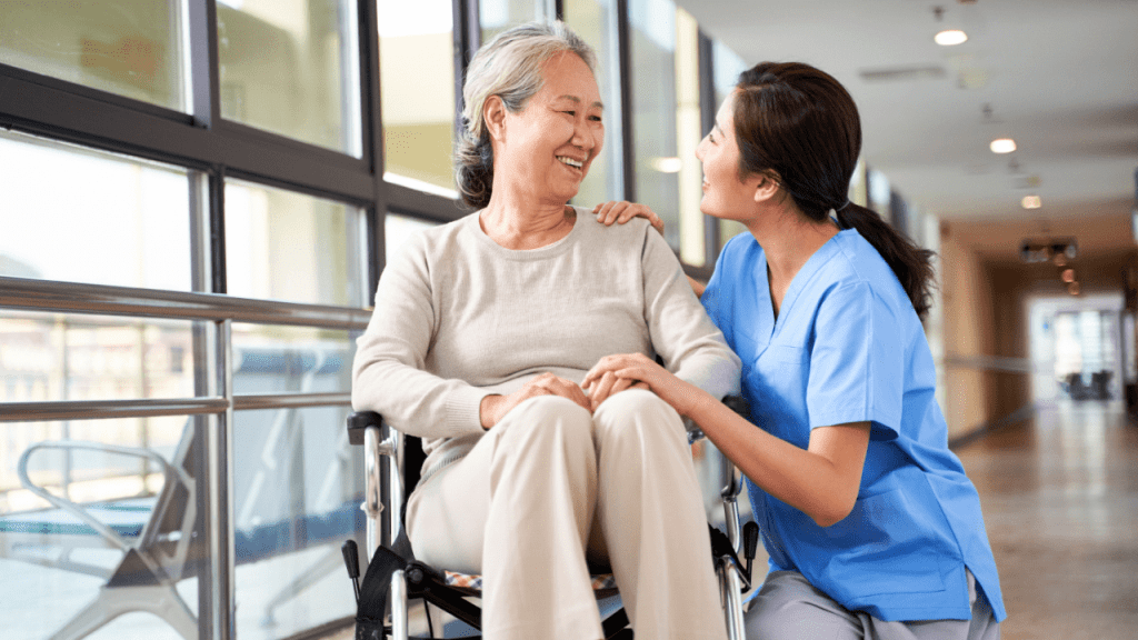 Healthcare worker assisting patient in wheelchair showing how can I speed up my SSDI claim with medical documentation