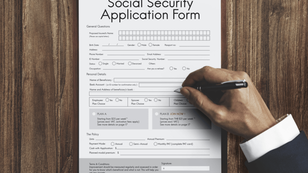 Person filling out Social Security application form illustrating how to apply for SSDI