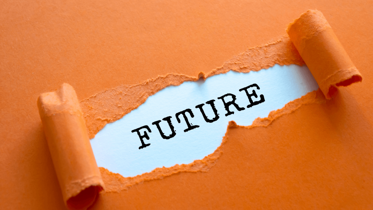 Future of Social Security Disability Insurance revealed through torn orange paper displaying future text